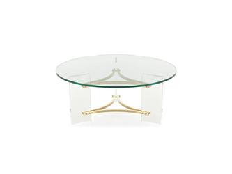 HermitageHome: стол журнальный(прозрачный, золото)