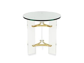 HermitageHome: столик приставной(прозрачный, золото)
