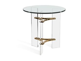 HermitageHome: столик приставной(прозрачный, золото)