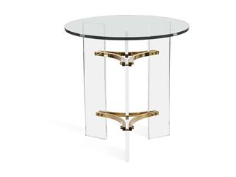 HermitageHome: столик приставной(прозрачный, золото)
