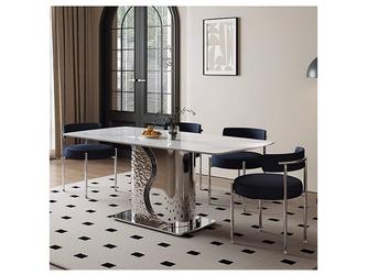 STG: стол обеденный(белый, серебро)