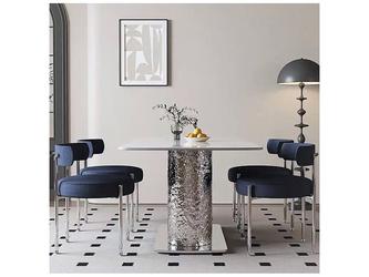 STG: стол обеденный(белый, серебро)