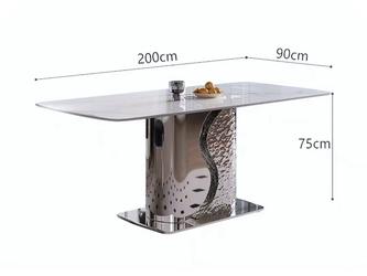 STG: стол обеденный(белый, серебро)